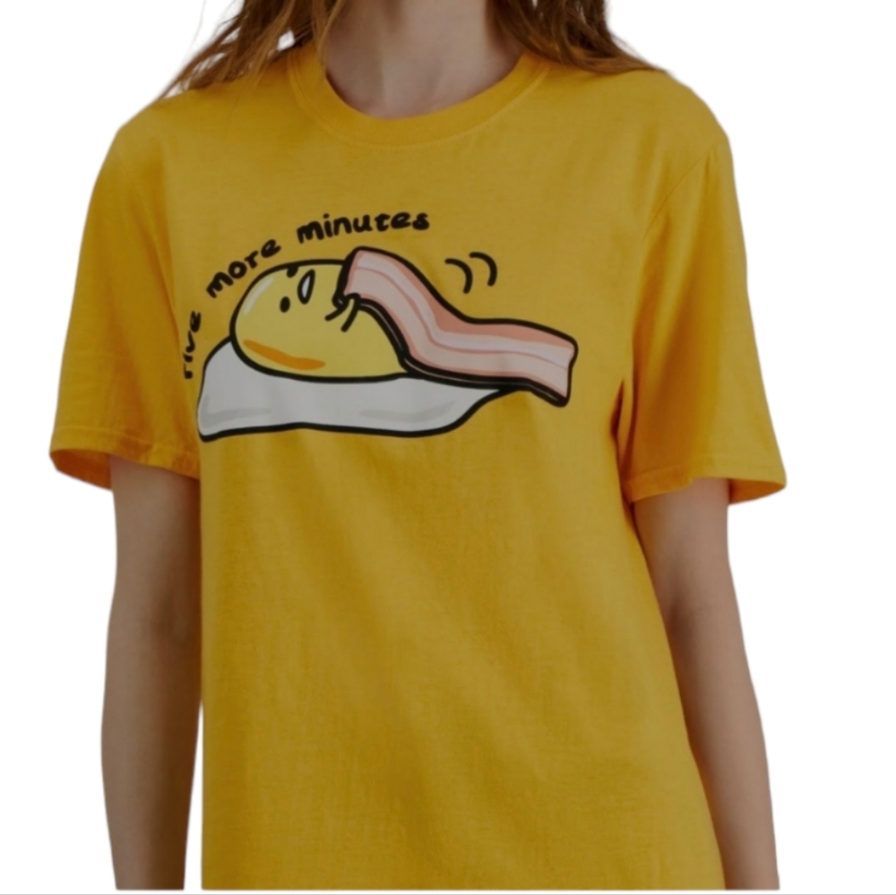 Love Tribe Women's bacon and Egg Short Sleeve T-Shirt Tee Size S